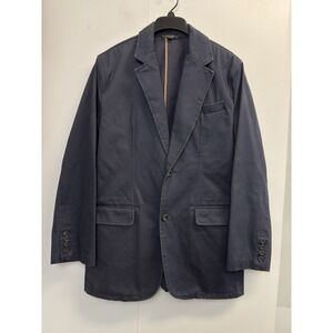 Breakwater Blazer Mens Medium Blue Casual Cotton Unstructured Sport Coat Jacket